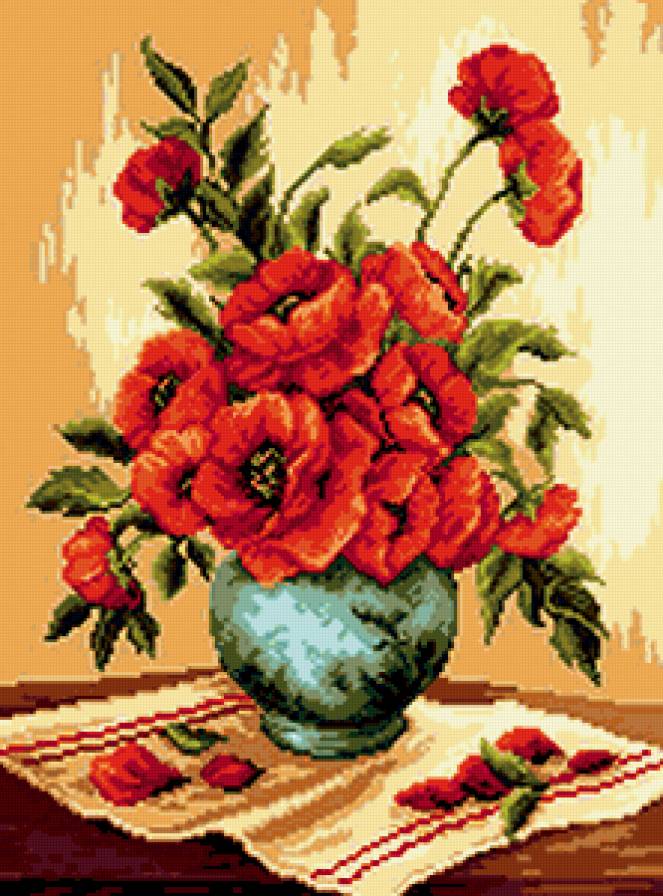 Алые маки - цветы, маки, букет - предпросмотр