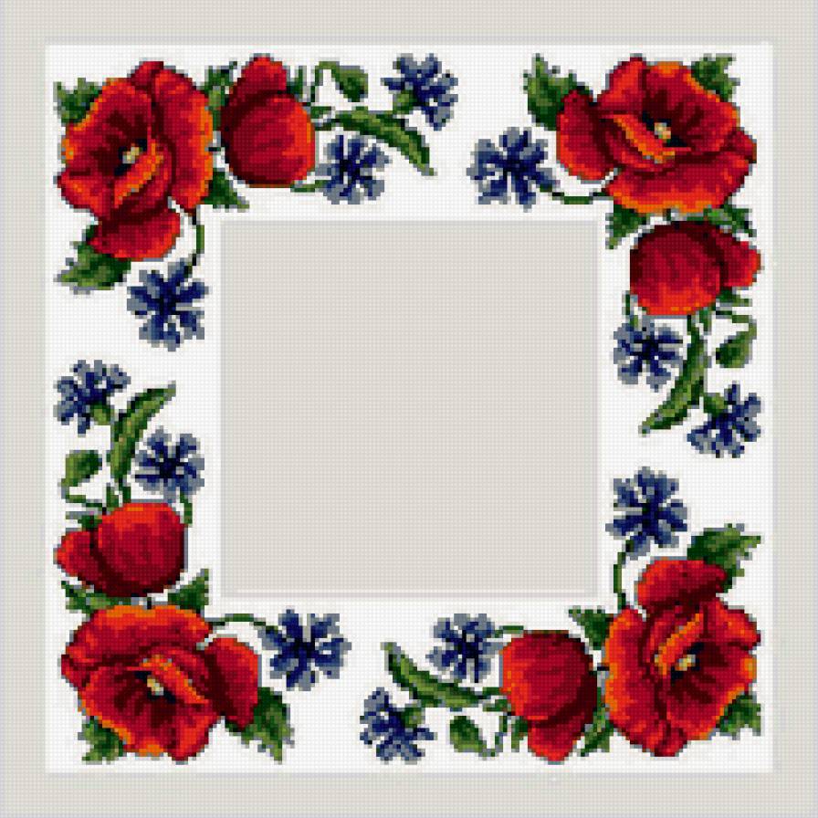 салфетка - салфетка, маки - предпросмотр