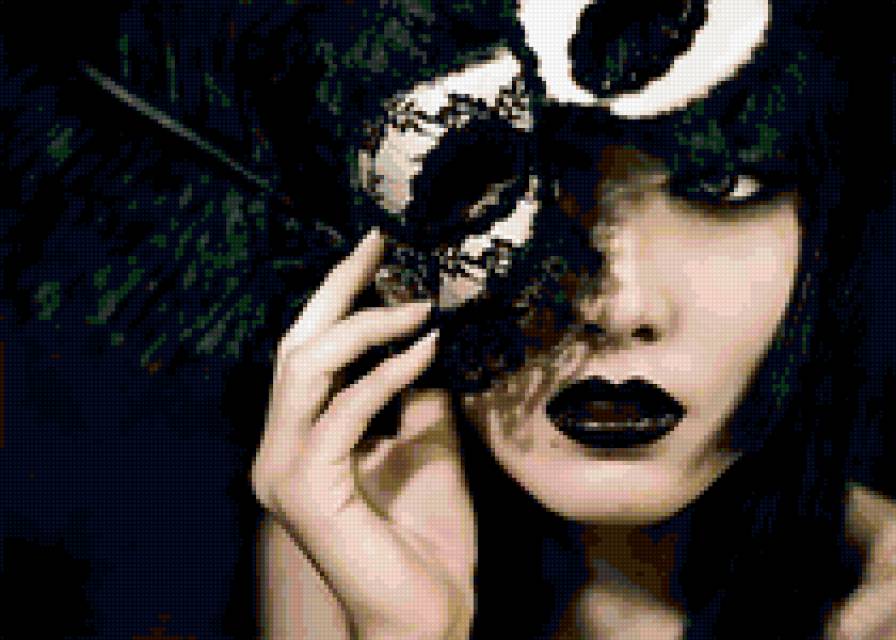 монохром дама в черном - предпросмотр