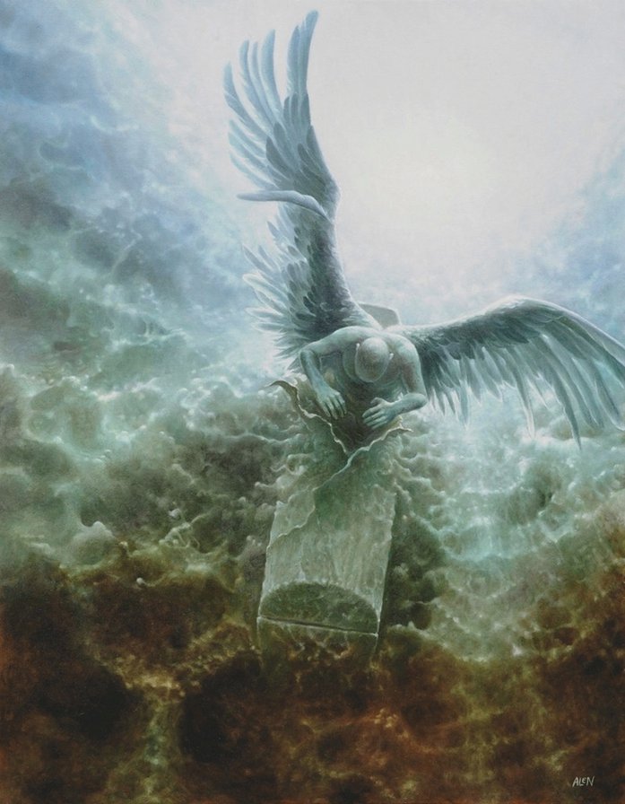 Ангел жизни - живопись, жизнь, рисунок, ангел, тучи, картина, фентези - оригинал