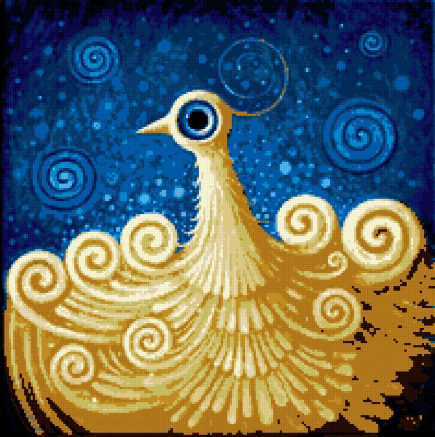 Серия: Яркая подушка. Птичка! - абстракция, птица, подушка - предпросмотр