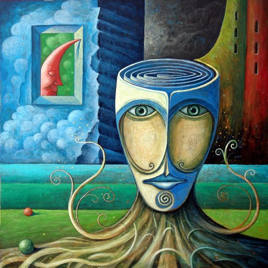 Серия: Яркая подушка. Психо лик. - глаза, абстракция, подушка - оригинал