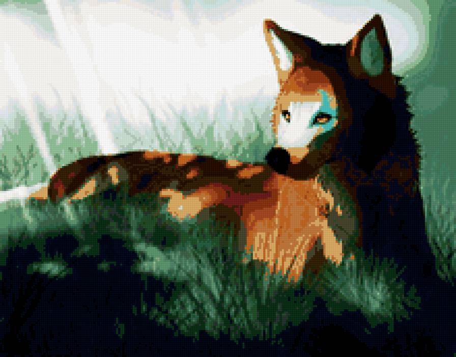 Лиса отмеченная небом. - абстракция, лис, животные - предпросмотр