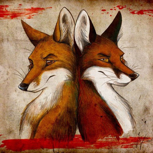 Лисья пара. - животные, подушка, лиса - оригинал