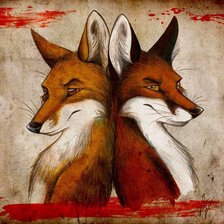 Схема вышивки «Лисья пара.»