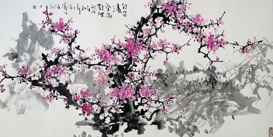 сакура - китайская живопись - оригинал