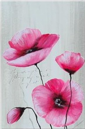 тюльпан + мак + кала часть 2 - розовые, полипт, цветы, мак, с надписями, кала, триптих, тюльпан - оригинал