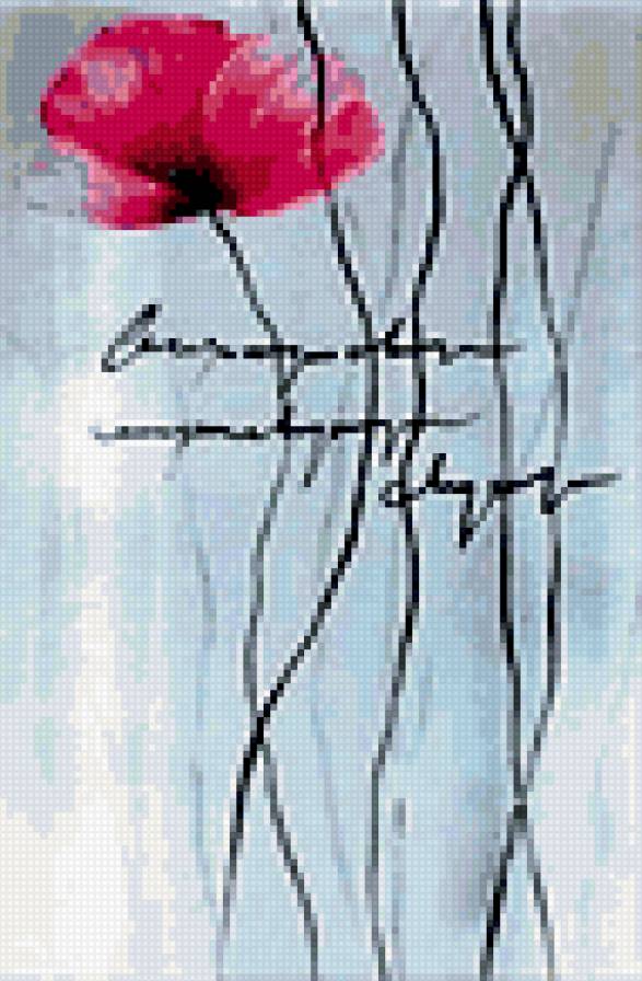 тюльпан + мак + кала часть 3 - полиптих, нежные, серый фон, триптих, розовые цветы с надписями - предпросмотр