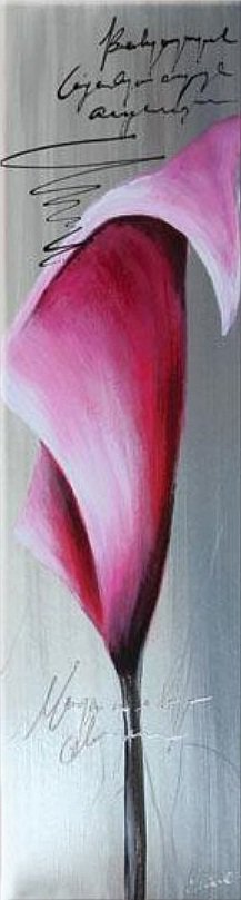тюльпан + мак + кала часть 4 - тюльпан, полипт, цветы, кала, триптих, розовые, мак, с надписями - оригинал