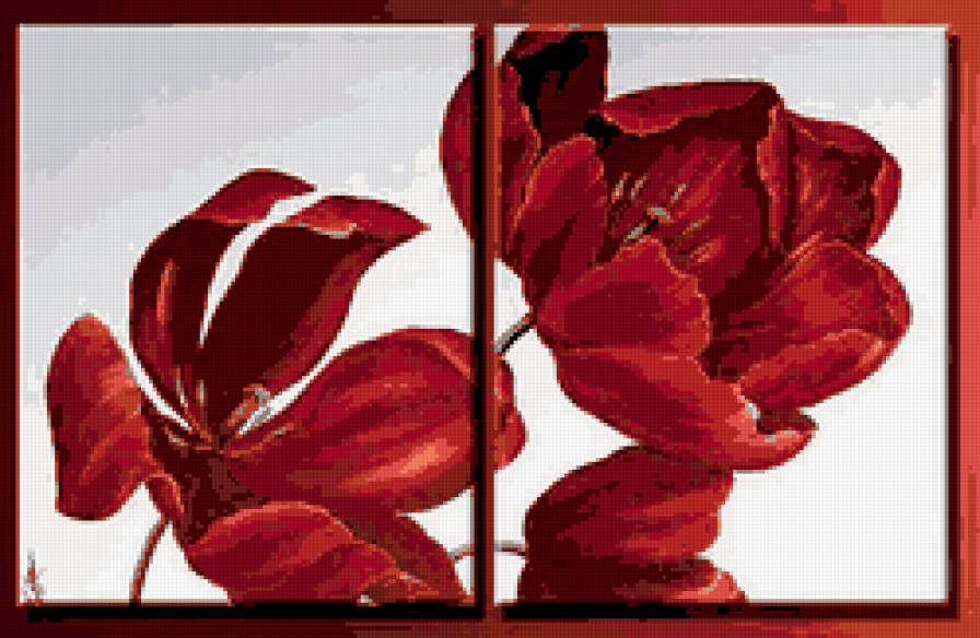 Диптих - тюльпаны, диптих - предпросмотр