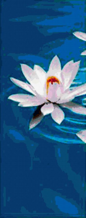 Три лотоса_часть 1 - цветы, триптих, картина - предпросмотр