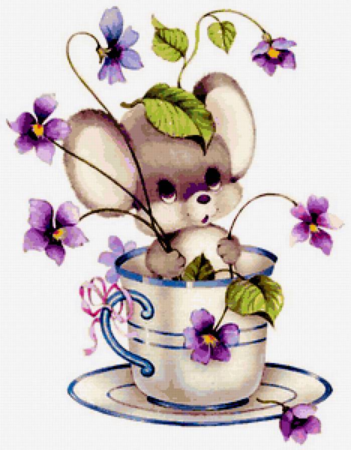 Серия "Детское" - мыши, фиалки, животные, цветы, мультик - предпросмотр