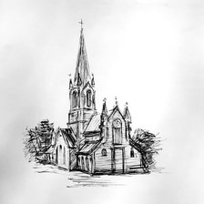 Оригинал схемы вышивки «церквушка» (№309034)