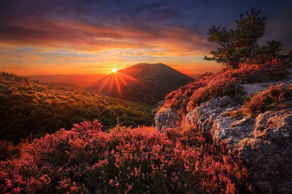 Осень в горах - горы, закат, осень - оригинал