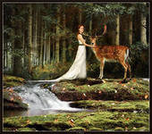 лесная фея - лес, животные, природа, сказка - оригинал