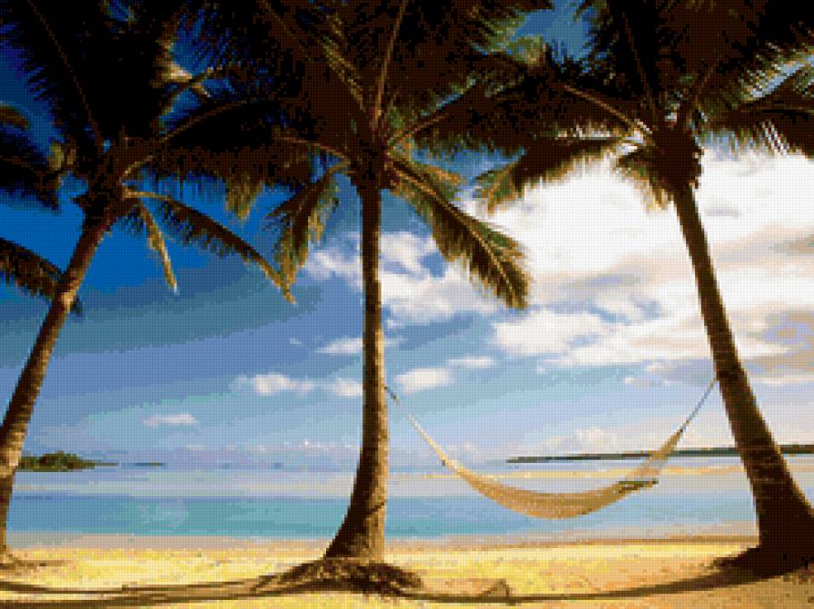 Пляж - пляж, море, пальмы - предпросмотр