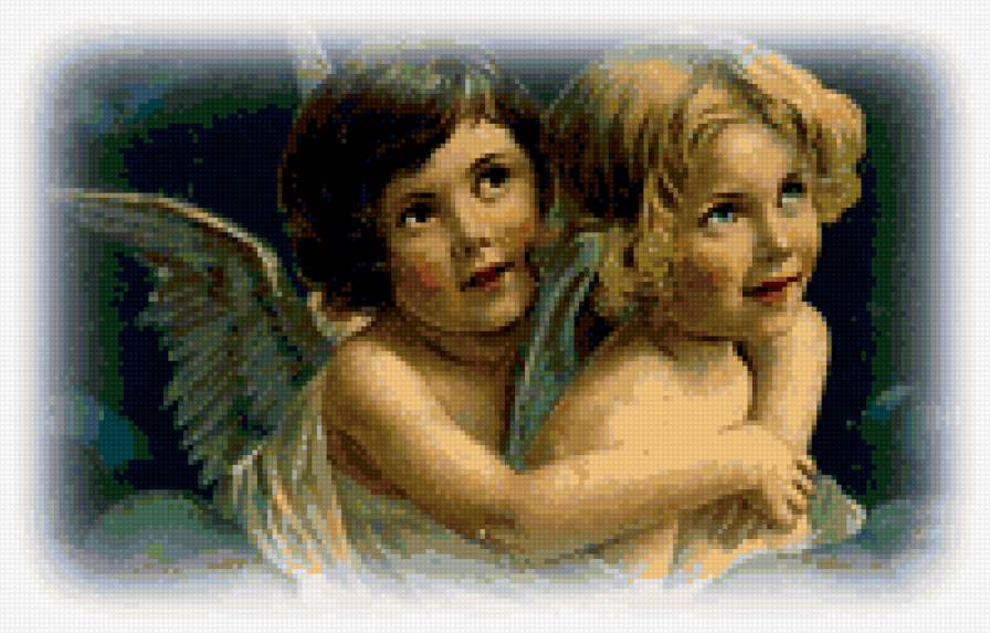 ангелы - ангелочки, объятия, детки - предпросмотр