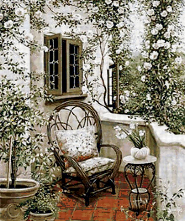 Чудесный уголок - лоджия, кресло, уголок, окно, балкон - предпросмотр