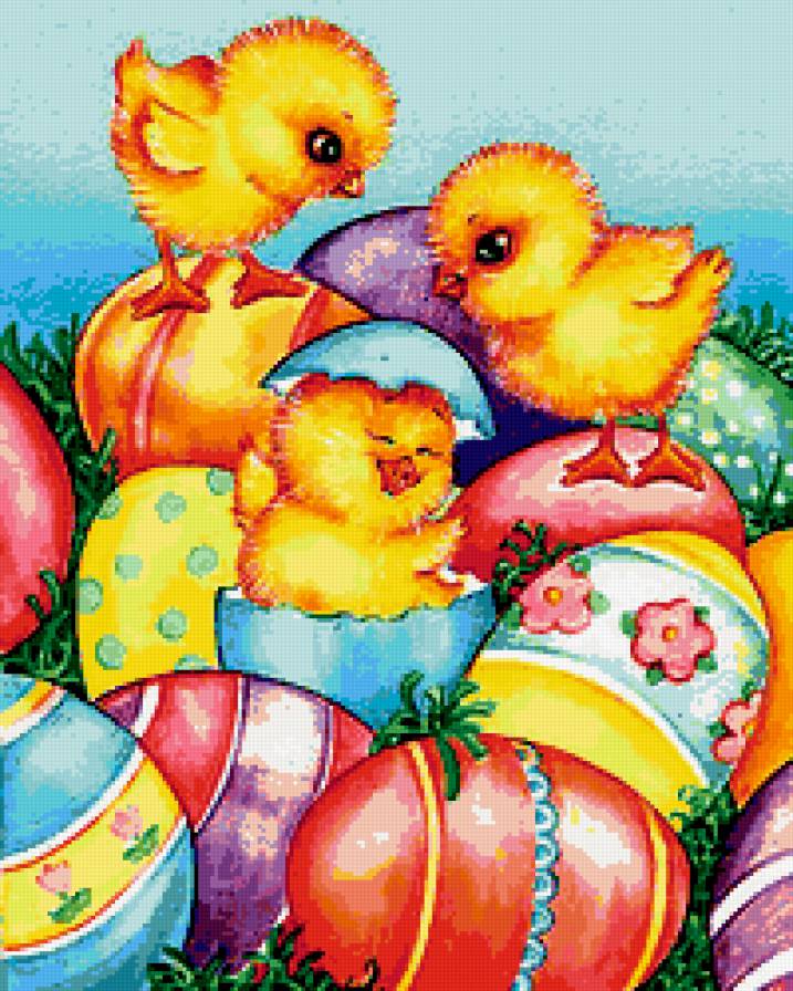 Пасхальные цыплята - писанки, пасха, цыплята - предпросмотр