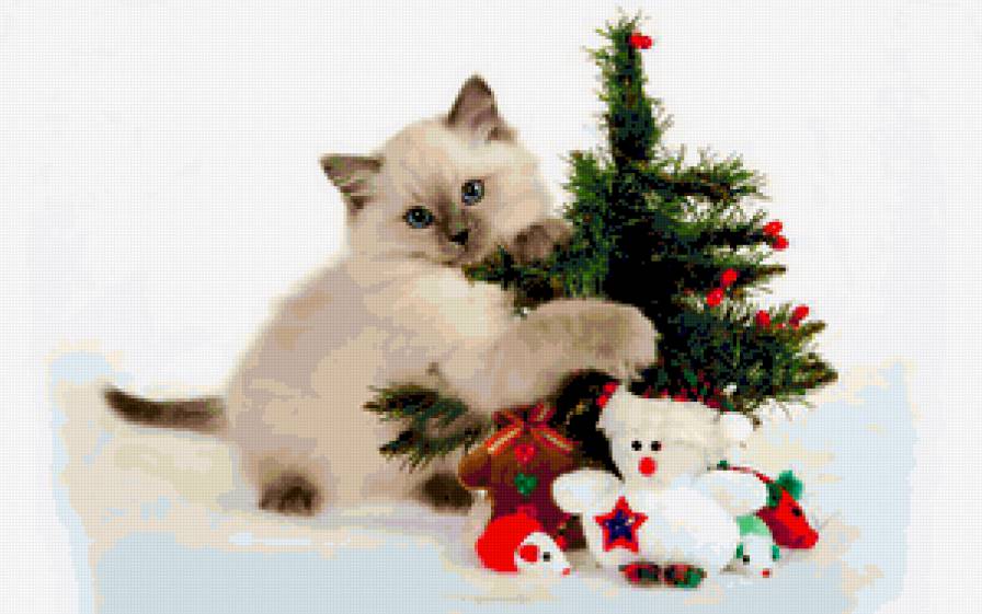 Новогодний котёнок) - котенок - предпросмотр