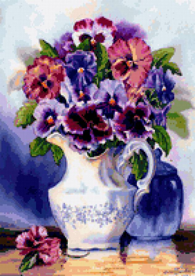 анютины глазки - картины - предпросмотр