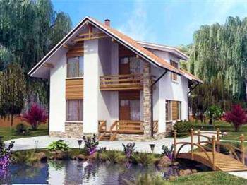 домик с прудиком - пруд, природа, домик - оригинал