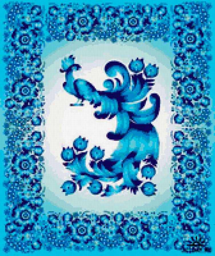 птица счастья - оберег, талисман, птица, павлин, гжель - предпросмотр