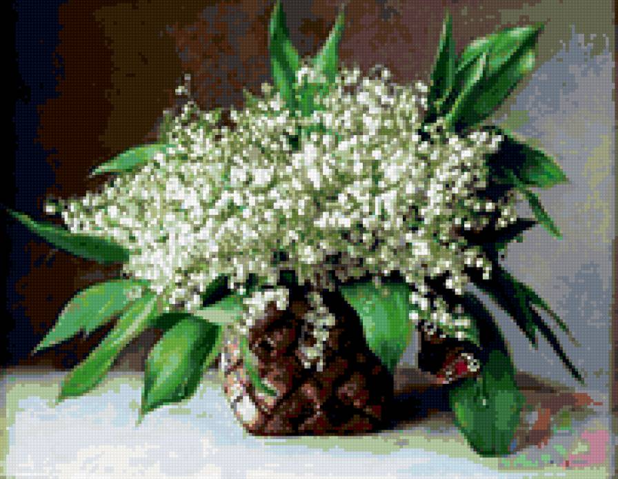 корзинка ландышей - ландыши - предпросмотр