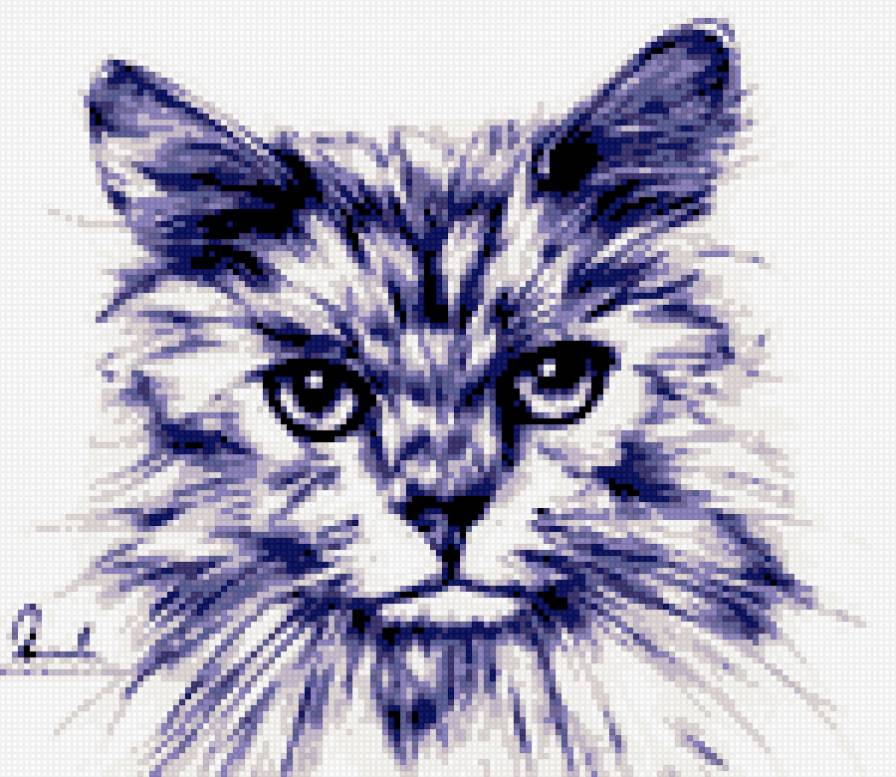 Кошка (Melanie Kleinmeli) - кошка, монохром, черно-белое, животные - предпросмотр