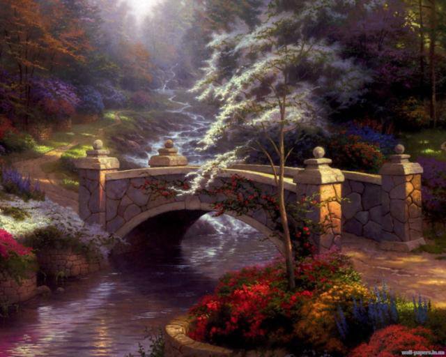 каменный мостик весна - мост, мостик, весна - оригинал