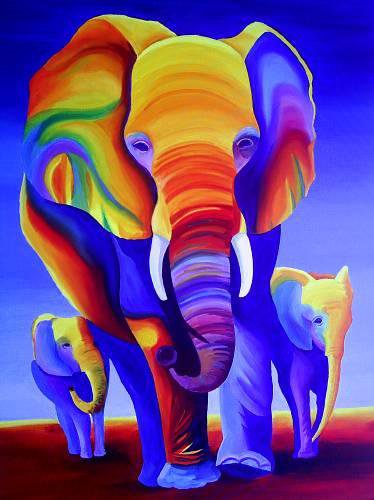 слоники - животные, абстракция, слон - оригинал