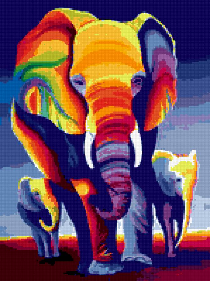 слоники - слон, абстракция, животные - предпросмотр