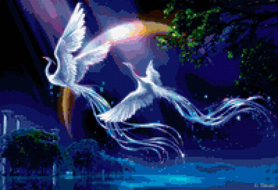 волшебные птицы - картины кагайя - предпросмотр