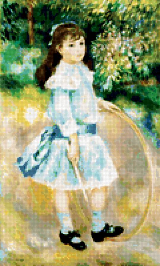 девочка с обручем - картины ренуар - предпросмотр