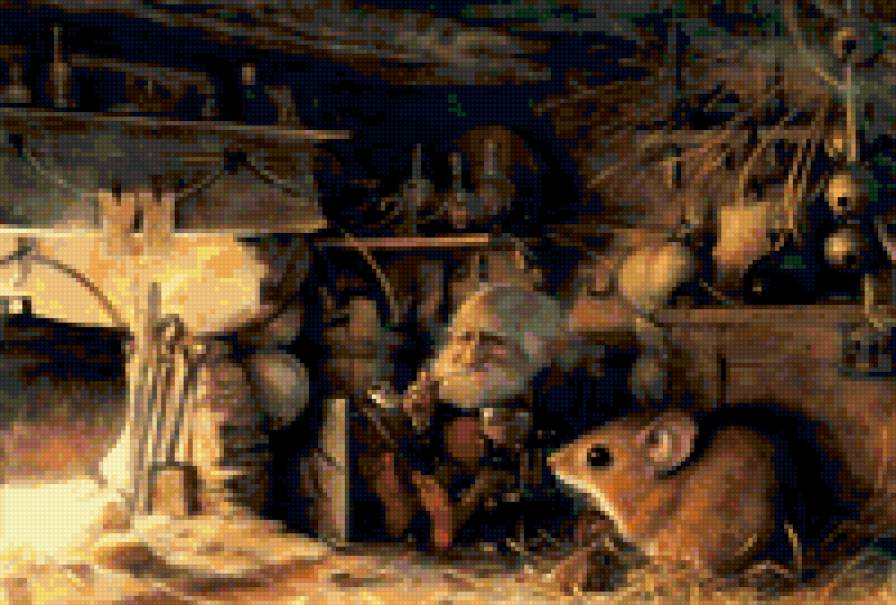 ГНОМ С КРЫСОЙ - гном, крыса - предпросмотр