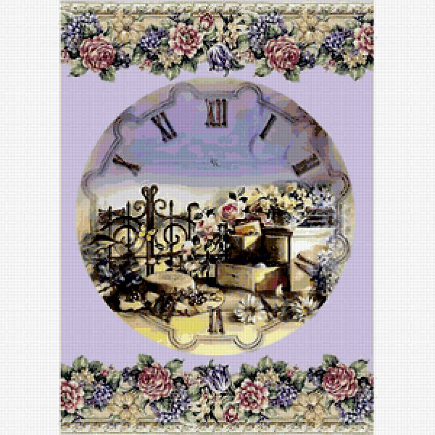 часы - часы, цветы, узоры - предпросмотр