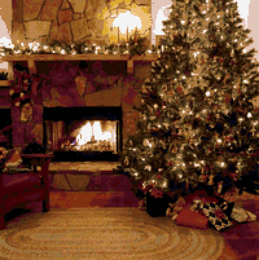 РОЖДЕСТВО - новый год, камин, елка - предпросмотр