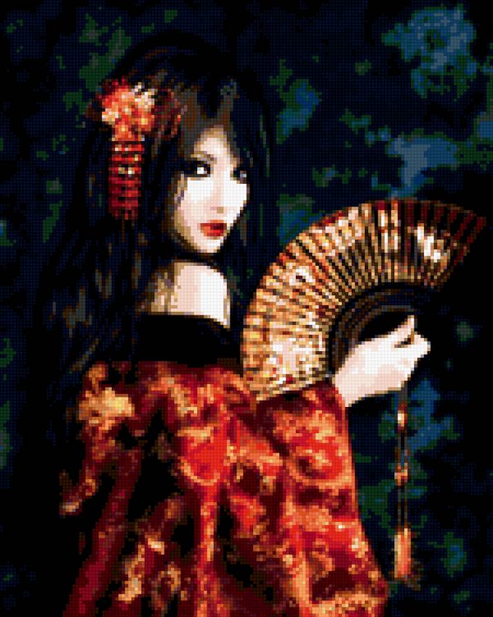 с веером - предпросмотр