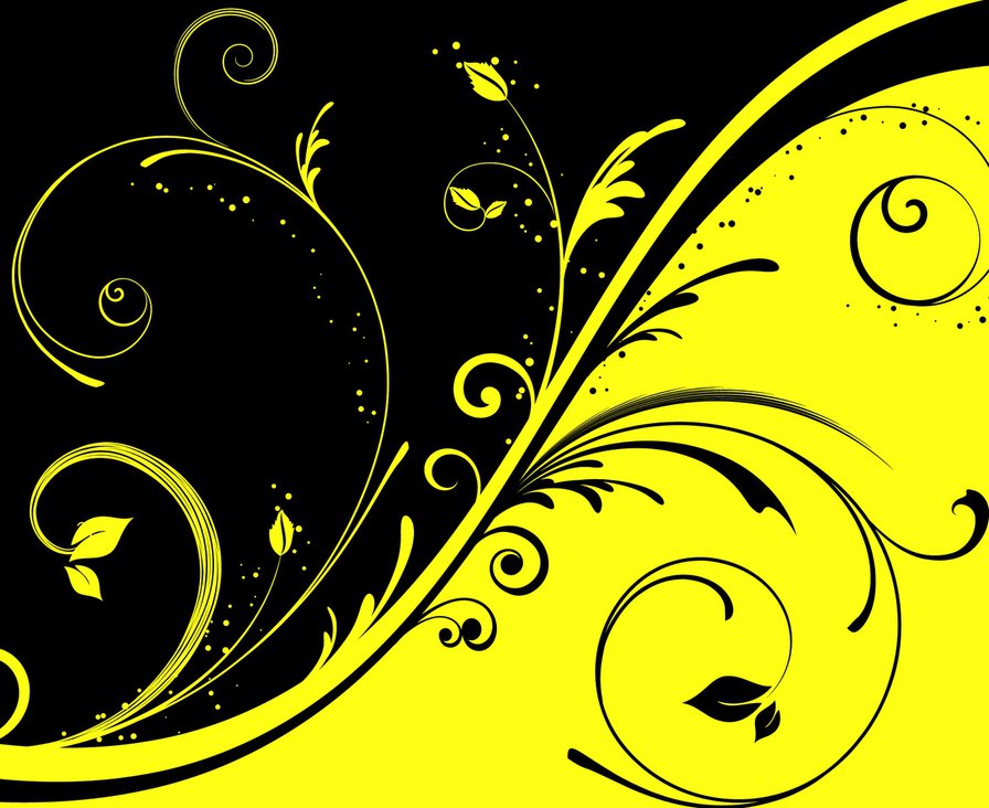 черное и желтое - подушка, узор, орнамент - оригинал