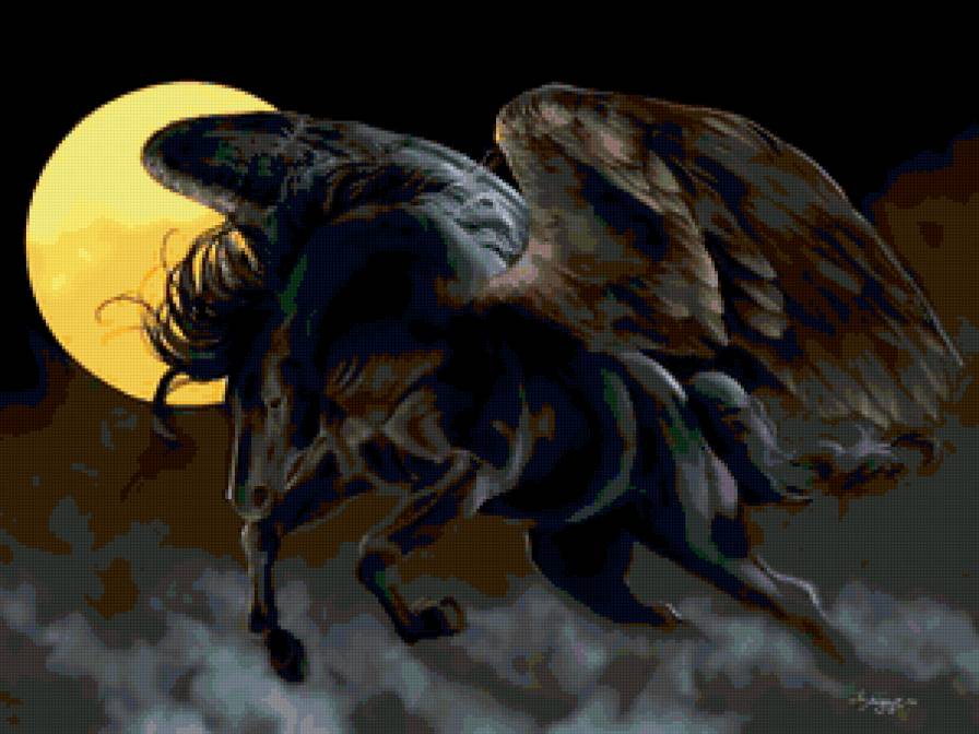 №312142 - конь, пегас, луна - предпросмотр