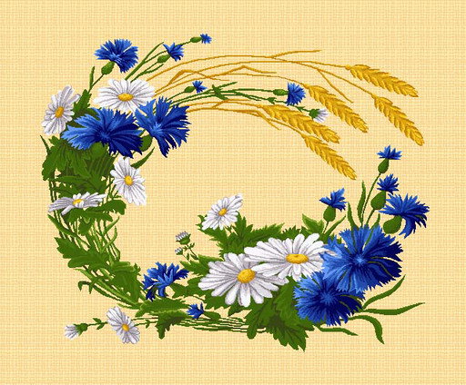 ВЕНОК - цветы, ромашки, васельки - оригинал