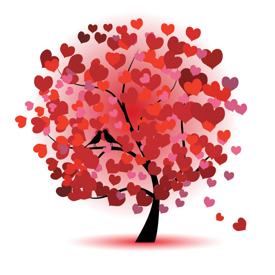 дерево - сердечки, дерево любви, растение, дерево - оригинал