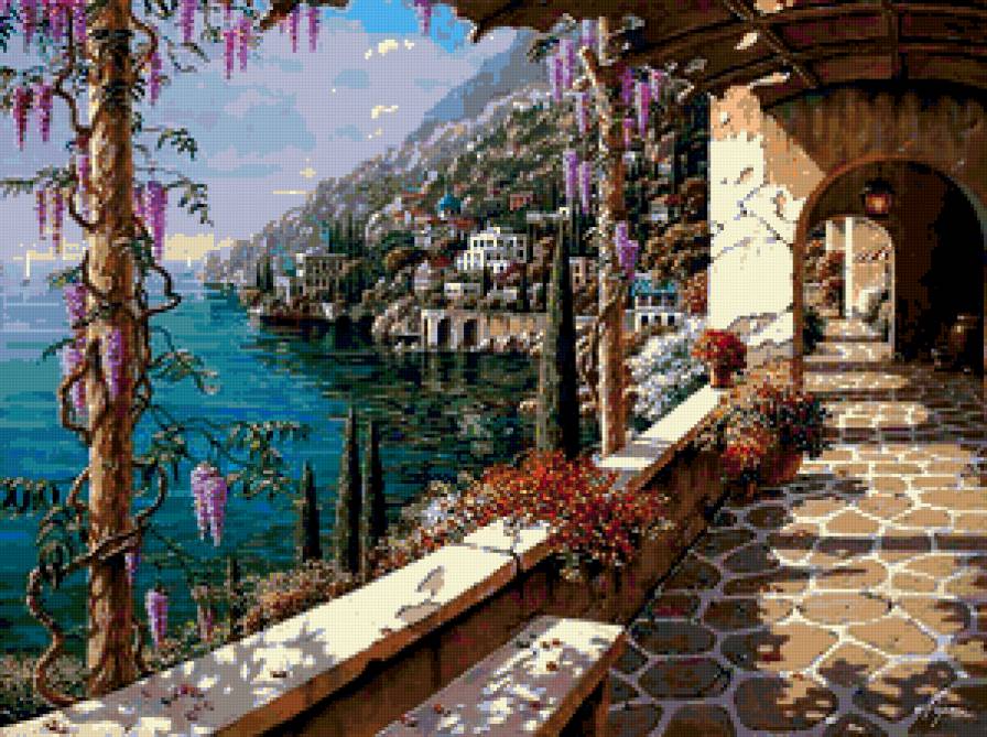 Городской пейзаж - река, архитектура, известные города, цветы - предпросмотр