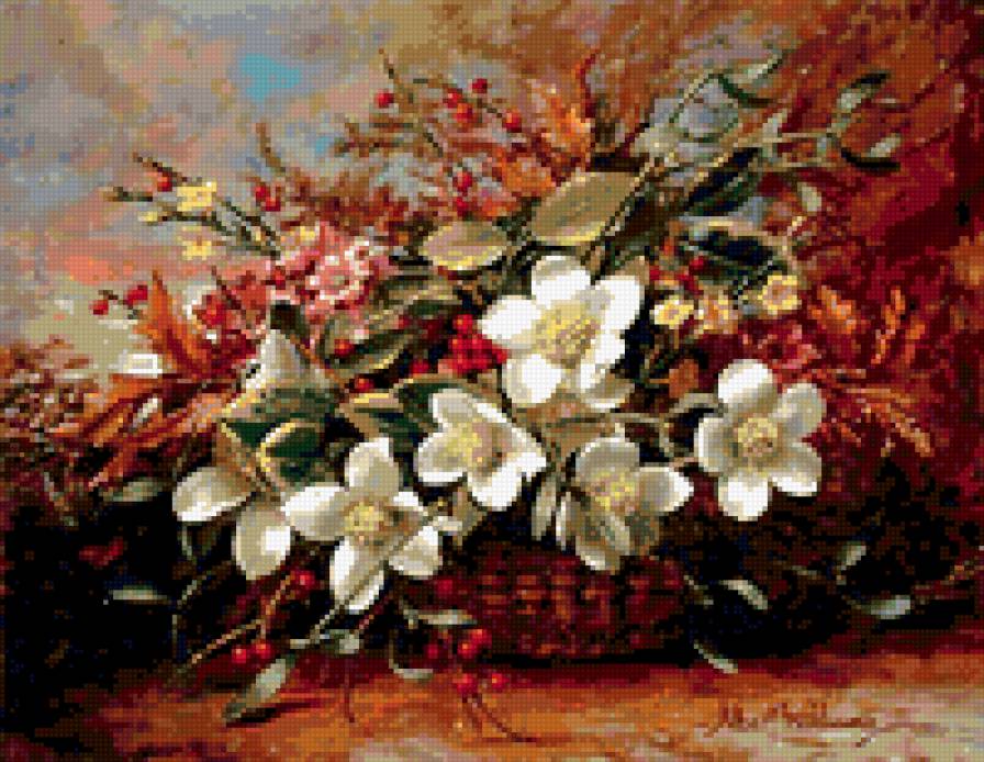 натюрморт с белыми цветами - предпросмотр