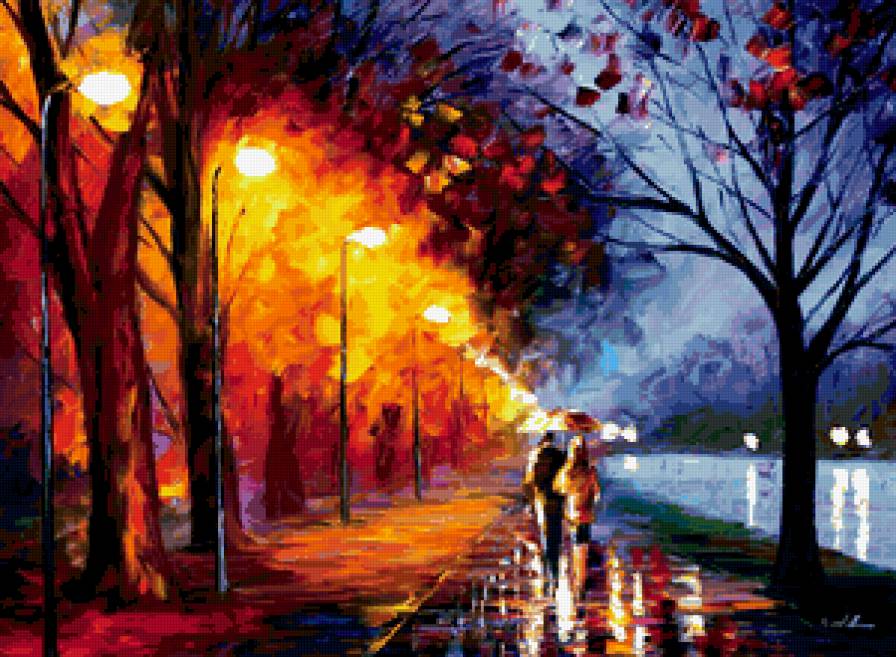 Пара - живопись, любовь, пейзаж - предпросмотр