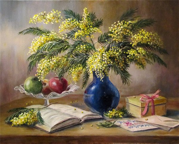 МАРТ - месяц, весна, цветы, мимоза - оригинал