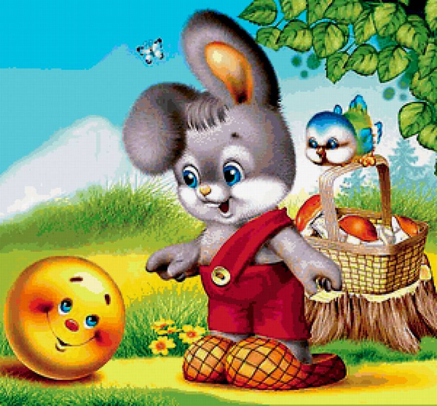 Колобок - зайка, сказка, колобок - предпросмотр