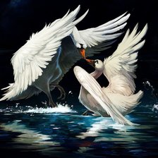 Схема вышивки «лебеди»