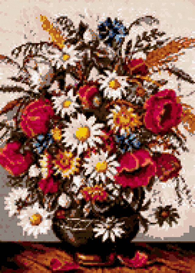 букет - маки, ромашки - предпросмотр