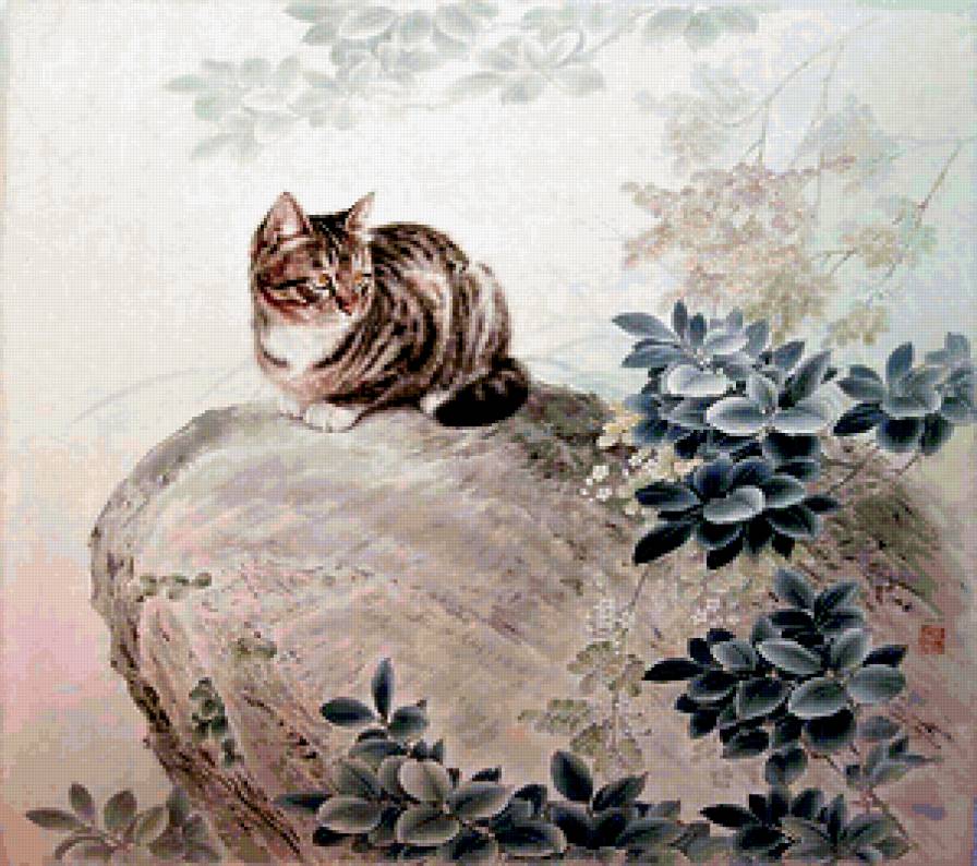 Кошка - китай, китайская живопись, кошка - предпросмотр